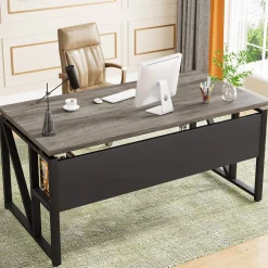 55" /63" Computer Desk Writing Table with Bottom Storage Shelf