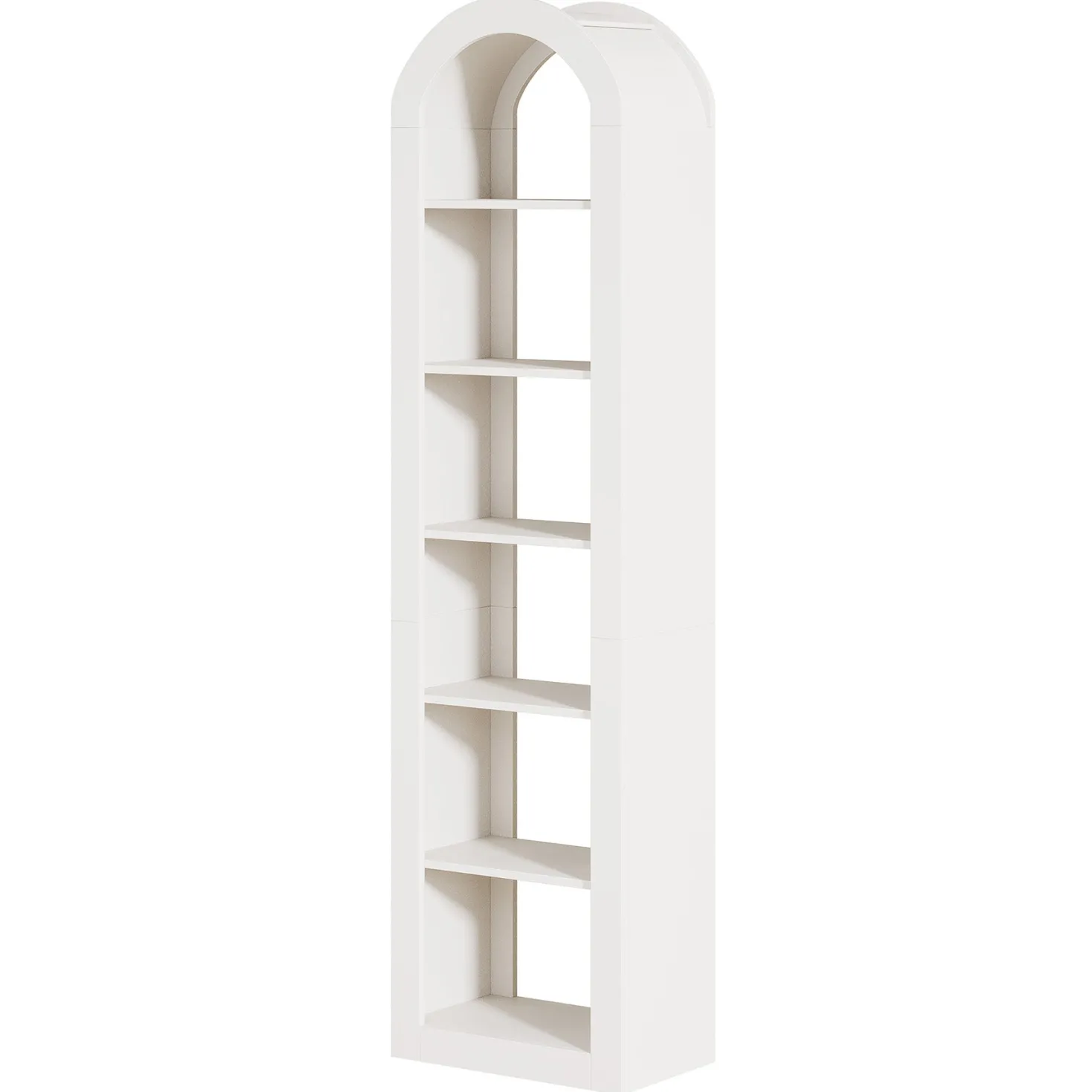 74.8" Arched Bookshelf, 6-Tier Narrow Open Bookcase Display Shelf