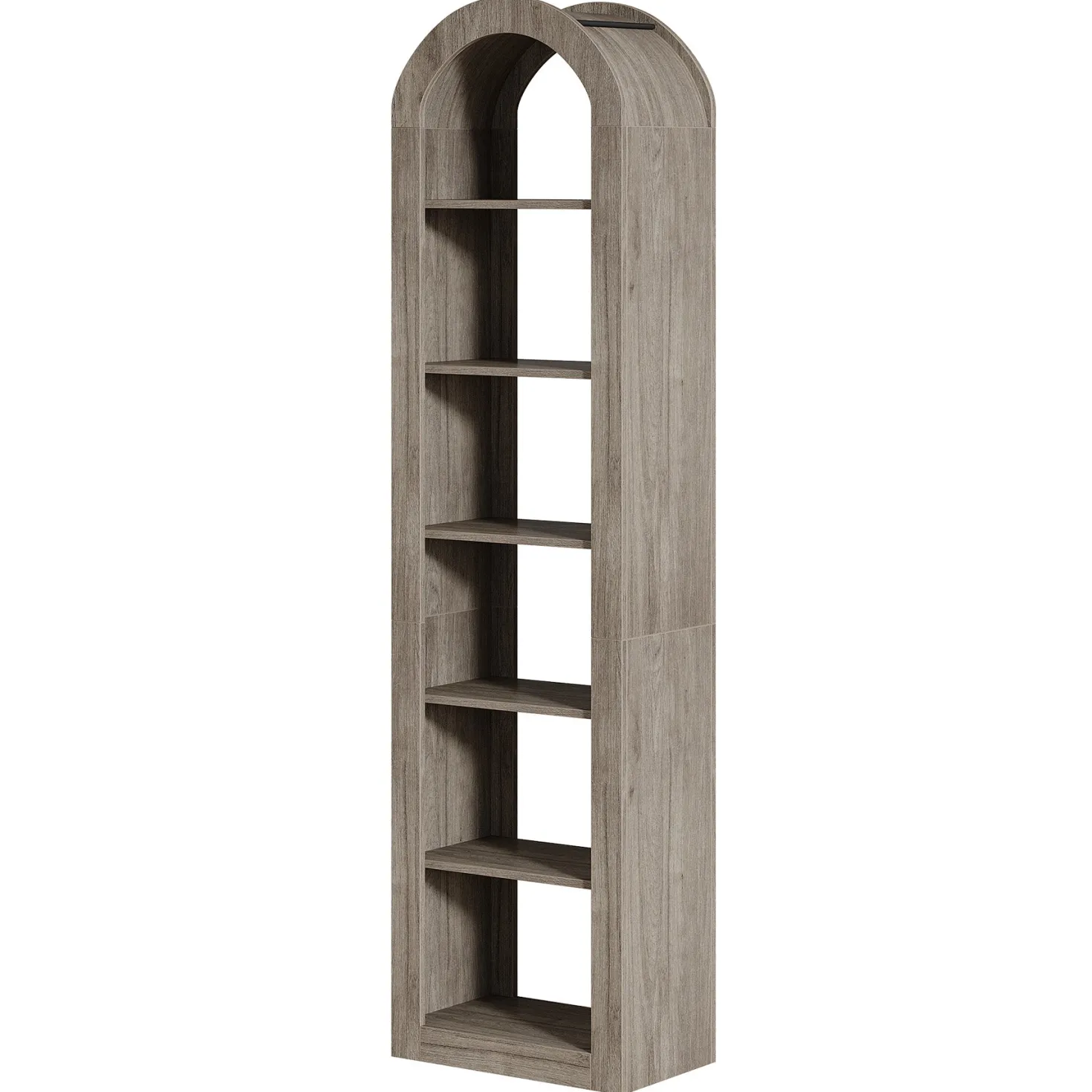 74.8" Arched Bookshelf, 6-Tier Narrow Open Bookcase Display Shelf