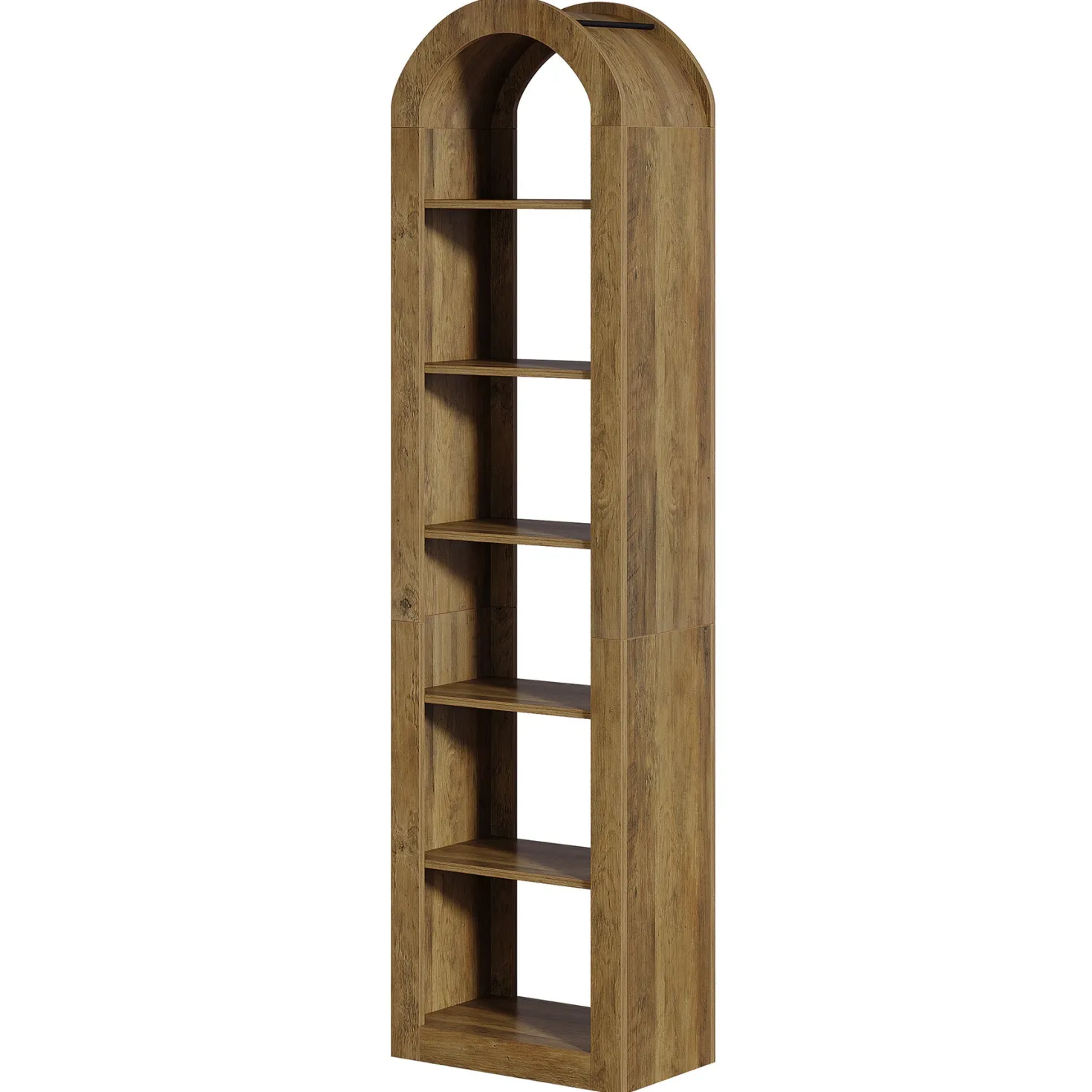 74.8" Arched Bookshelf, 6-Tier Narrow Open Bookcase Display Shelf