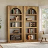 70.8" Arched 5-Tier Bookshelf, Modern Wooden Bookcase with Open Storage for Living Room, Bedroom & Office