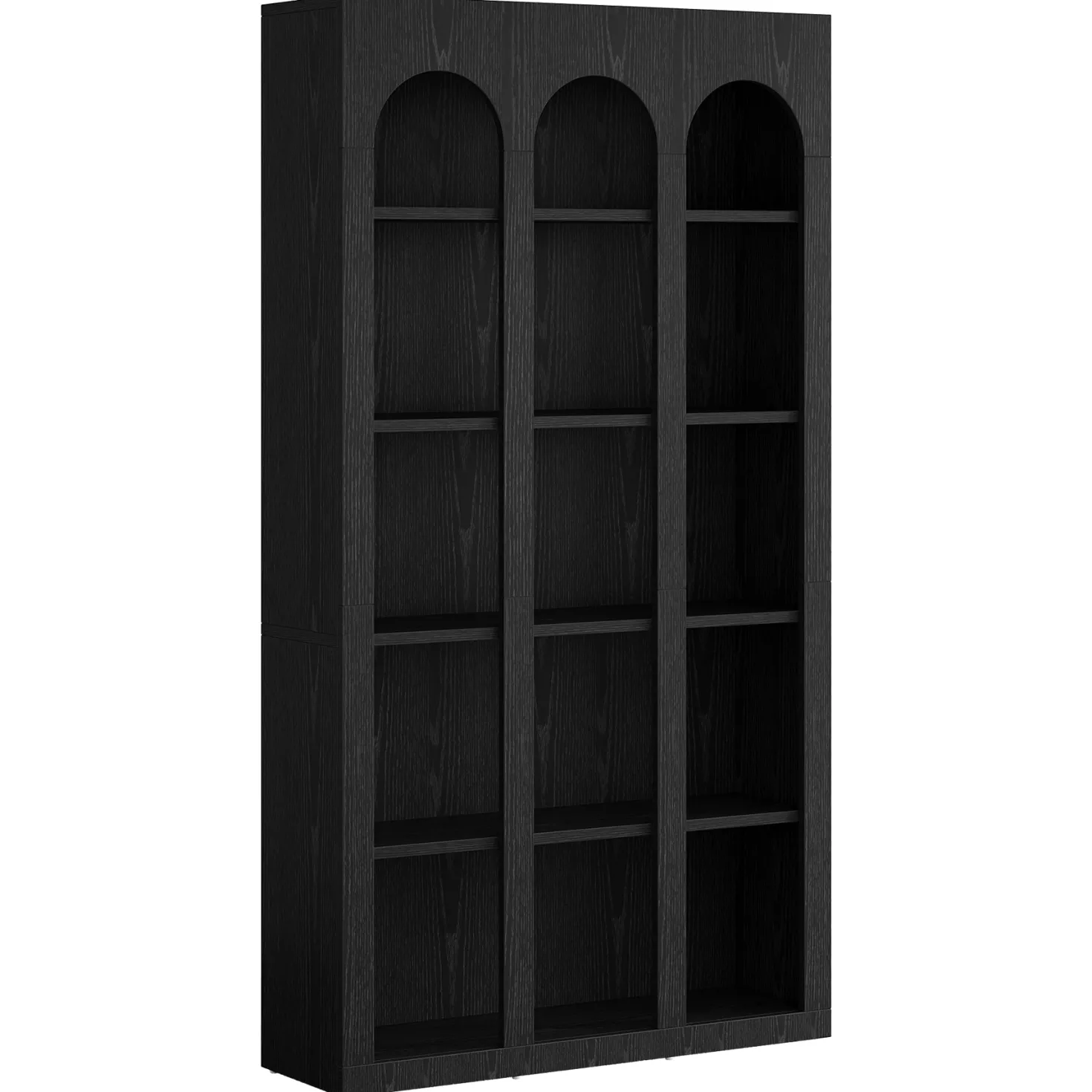 70.8" Arched 5-Tier Bookshelf with Open Shelves, Vintage Farmhouse Style Tall Display Bookcase