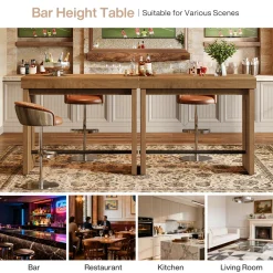 41" Bar Table, Counter Height Pub Table with Thickened Tabletop