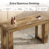 63" Bar Table, Counter Height Pub Table with Sturdy Rectangular Base