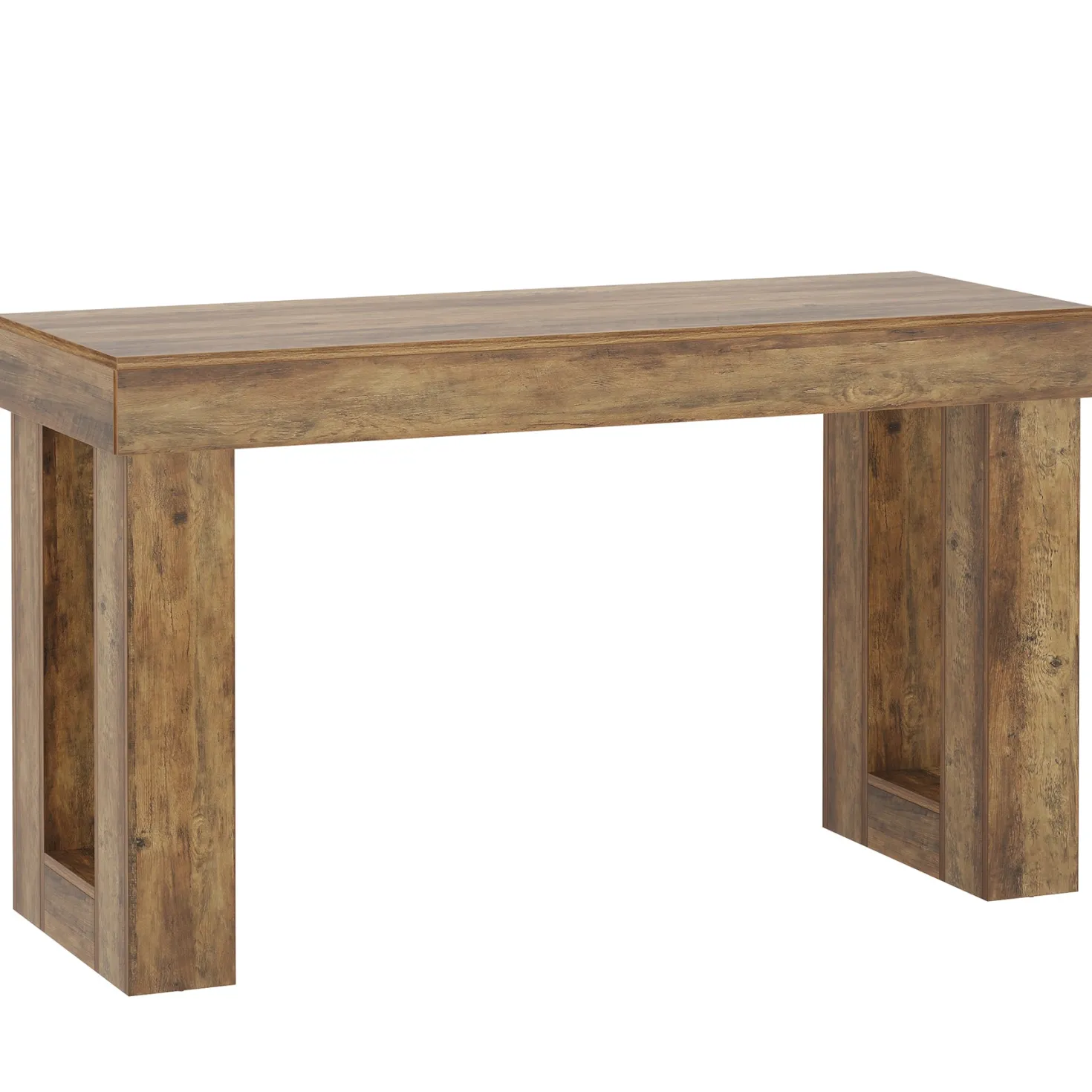 63" Bar Table, Counter Height Pub Table with Sturdy Rectangular Base