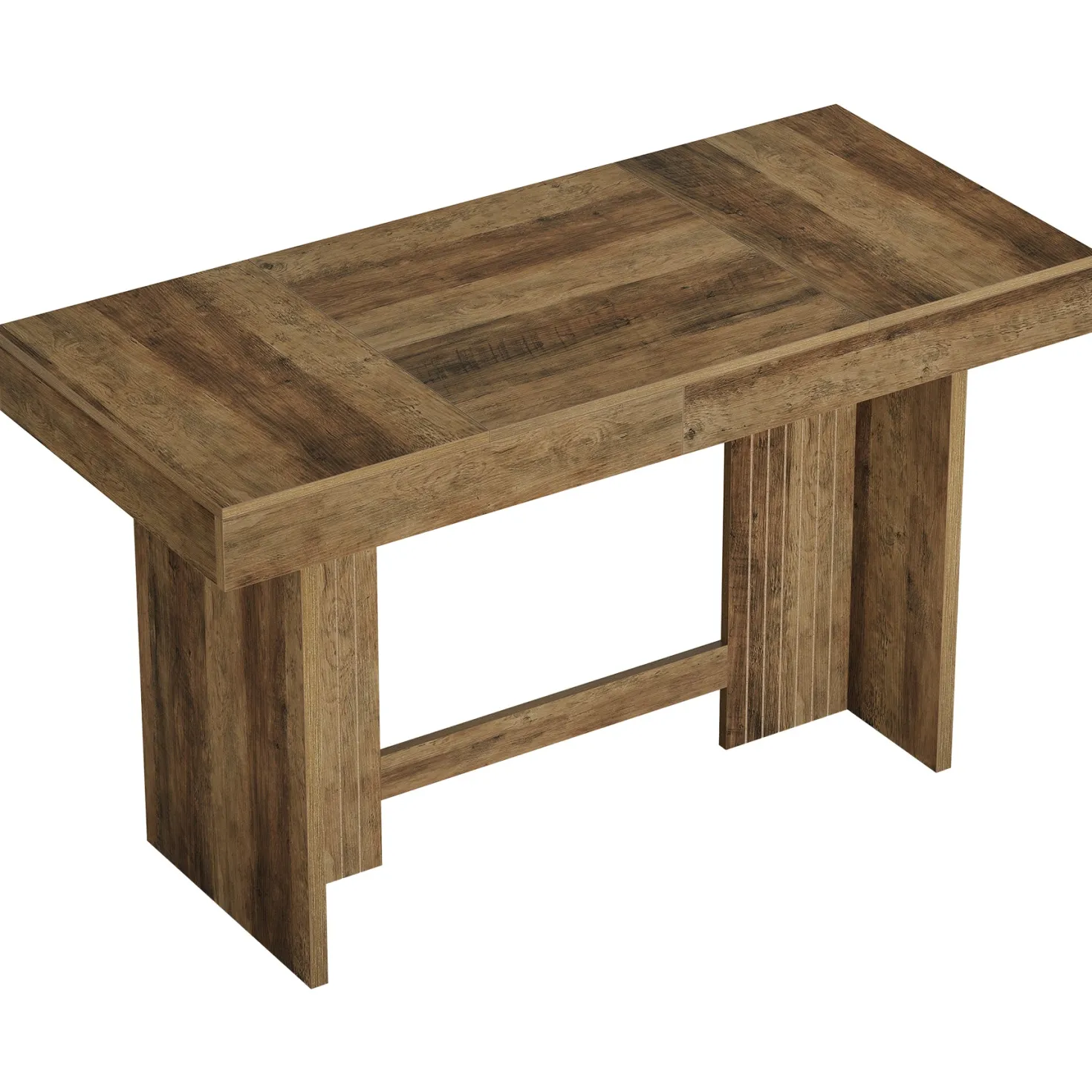 55" Bar Table, Farmhouse High-Top Pub Table with Large Worktop for Bistro