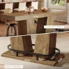 62.99" Bar Table for 4-6, Rectangle Counter Height Pub Table with Metal Footrest