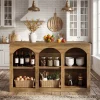 55" Bar Table, High Top Large Home Bar Unit Table with 2-Tier Shelves