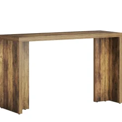55" Bar Table, Moedern Counter Height Pub Table with Faux Marble Tabletop