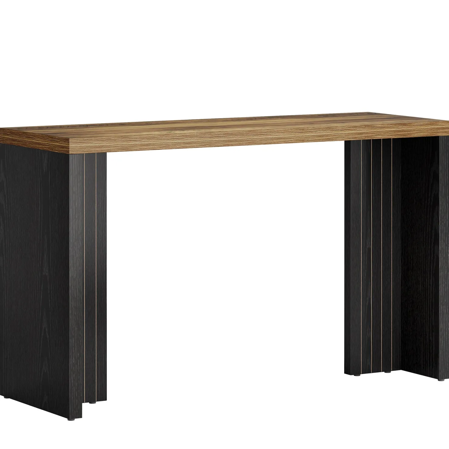 55" Bar Table, Moedern Counter Height Pub Table with Faux Marble Tabletop