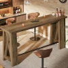 63" Bar Table, Rectangular Counter Height Pub Table with X-Frame Legs