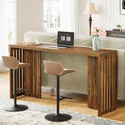 63" Bar Table, Rectangular High Top Kitchen & Dining Table(Only Table)