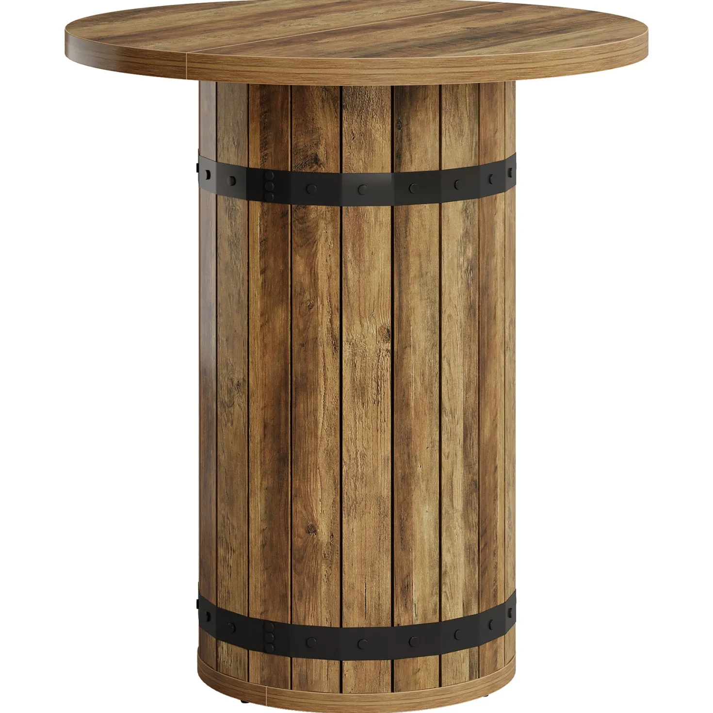 39.4" Bar Table, Round Bistro Pub Table for Kitchen