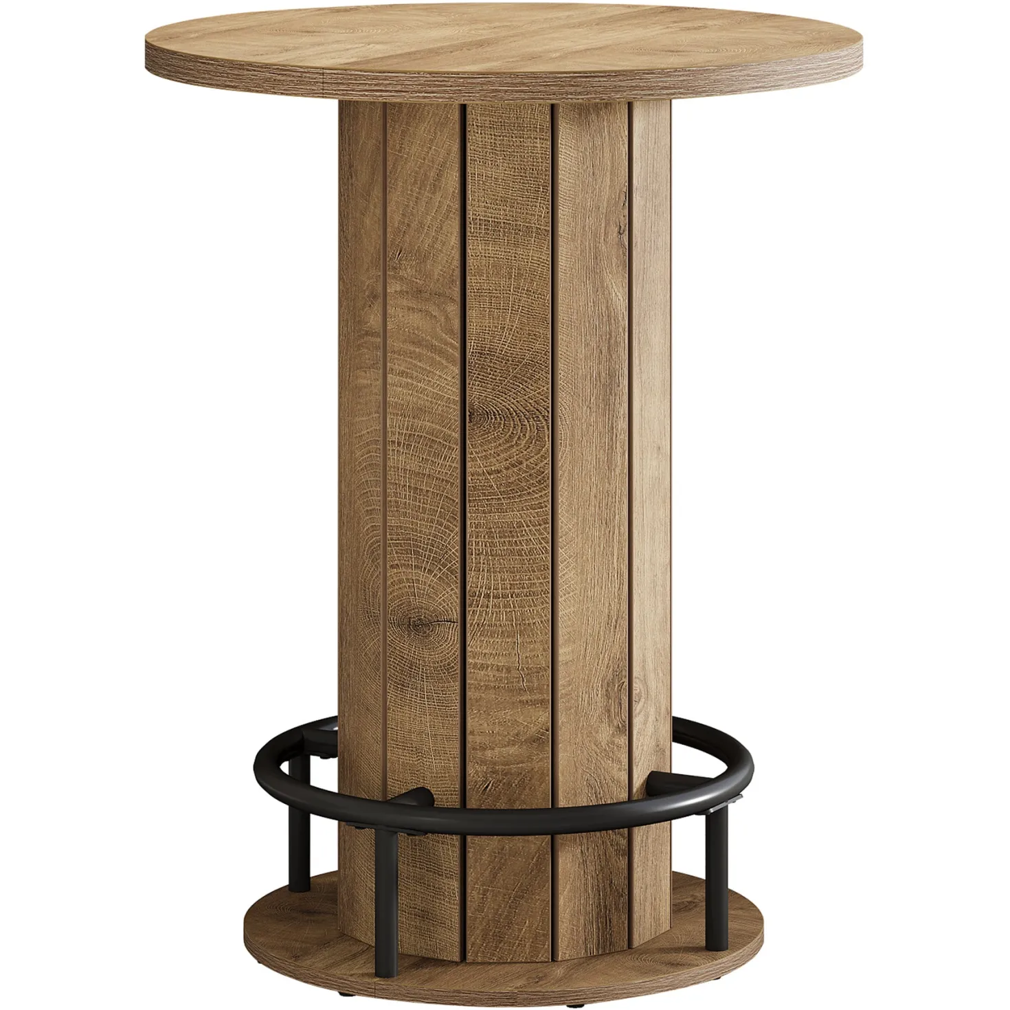 31" Bar Table, Round Bistro Pub Table with Footrest for Dining Coffee Cocktail(Only Table)