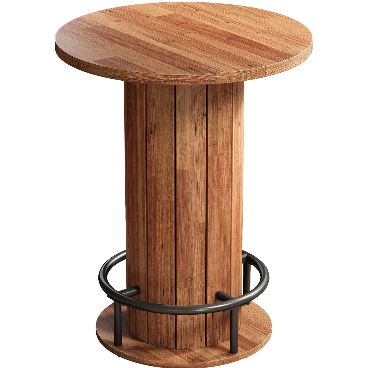 31" Bar Table, Round Bistro Pub Table with Footrest for Dining Coffee Cocktail(Only Table)