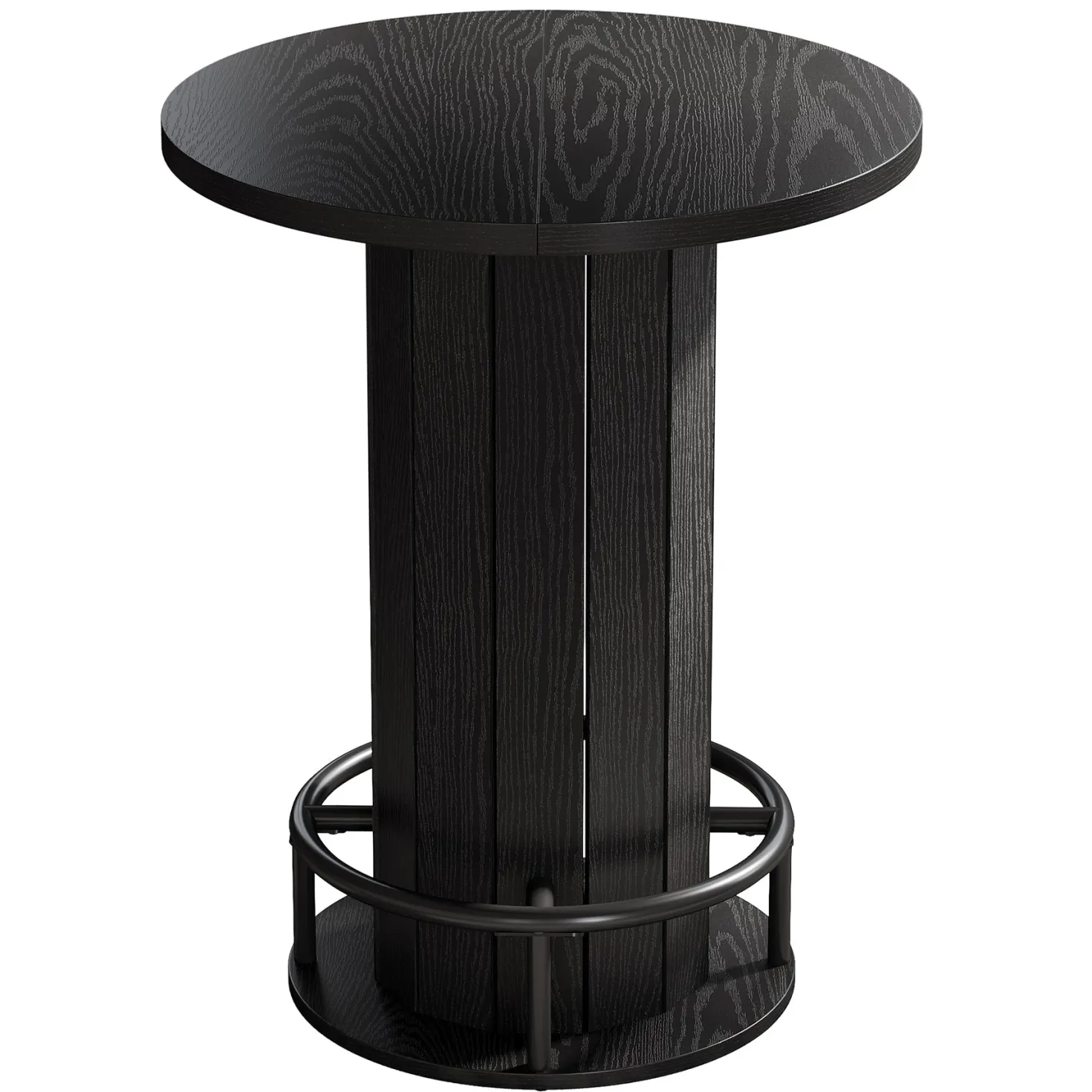 31" Bar Table, Round Bistro Pub Table with Footrest for Dining Coffee Cocktail(Only Table)