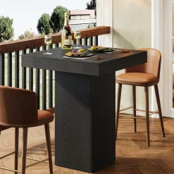 31.5" Bar Table, Square Kitchen Dining Table Counter Height Pub Table