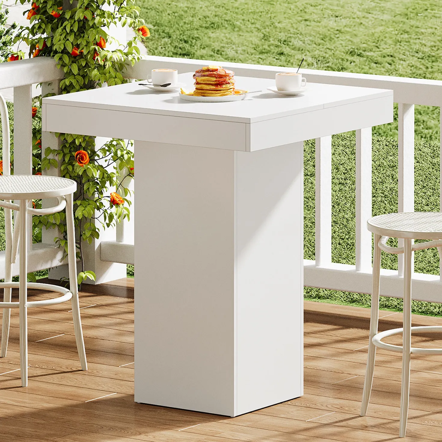 31.5" Bar Table, Square Kitchen Dining Table Counter Height Pub Table
