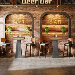 39.96" Bar Table, Square Pub Table Dining Room Table