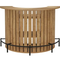 39.4" Bar Table, 4-Tier Arc-Shaped Wine Bar Cabinet with Footrest for Home Pub