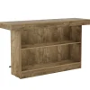 63" Bar Table, 2-Tier Bar Unit Counter Height Pub Table with Storage Shelves