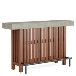 63" Bar Table, 2-Tier Home Bar Unit Height Pub Table Kitchen Island