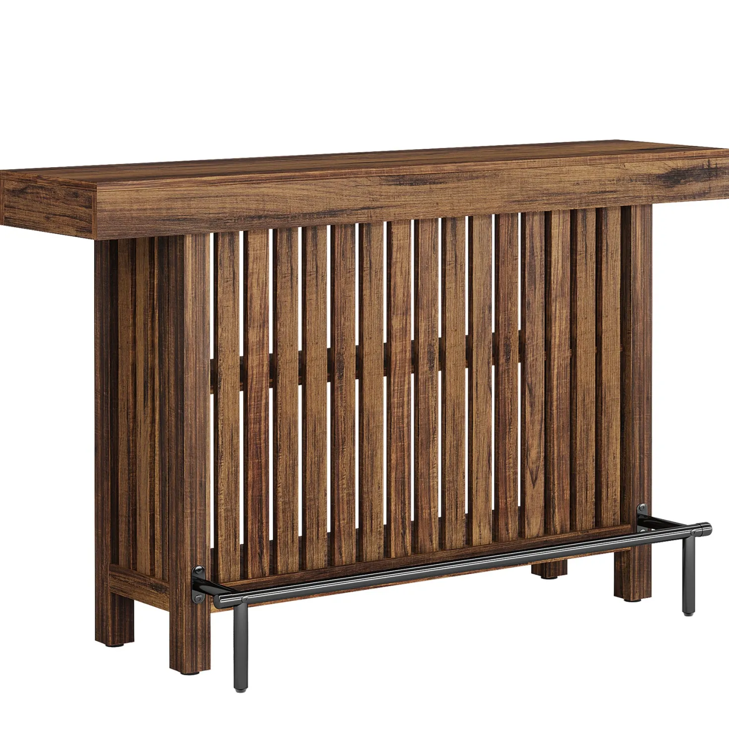 63" Bar Table, 2-Tier Home Bar Unit Height Pub Table Kitchen Island