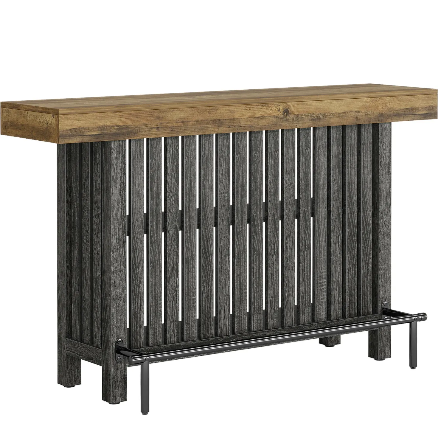63" Bar Table, 2-Tier Home Bar Unit Height Pub Table Kitchen Island