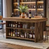 55.12" Bar Table, 3-Tier Home Bar Unit with Storage Shelves for Kitchen