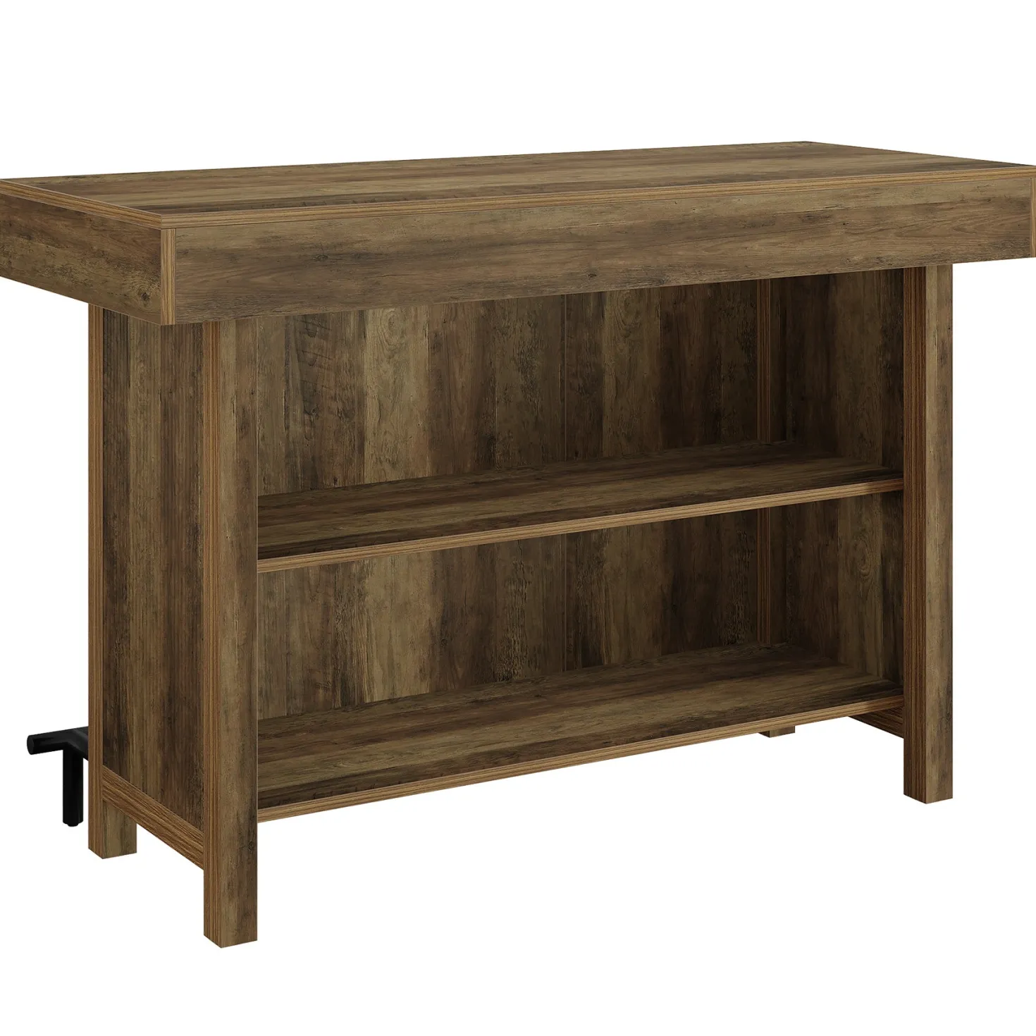 57.48" Bar Unit, Industrial Counter Height Bar Table with 2-Tier Storage