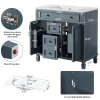 36" Bathroom Vanity With Sink, Bath Storage Vanity with 2 Drawers & 2 Door Organizers