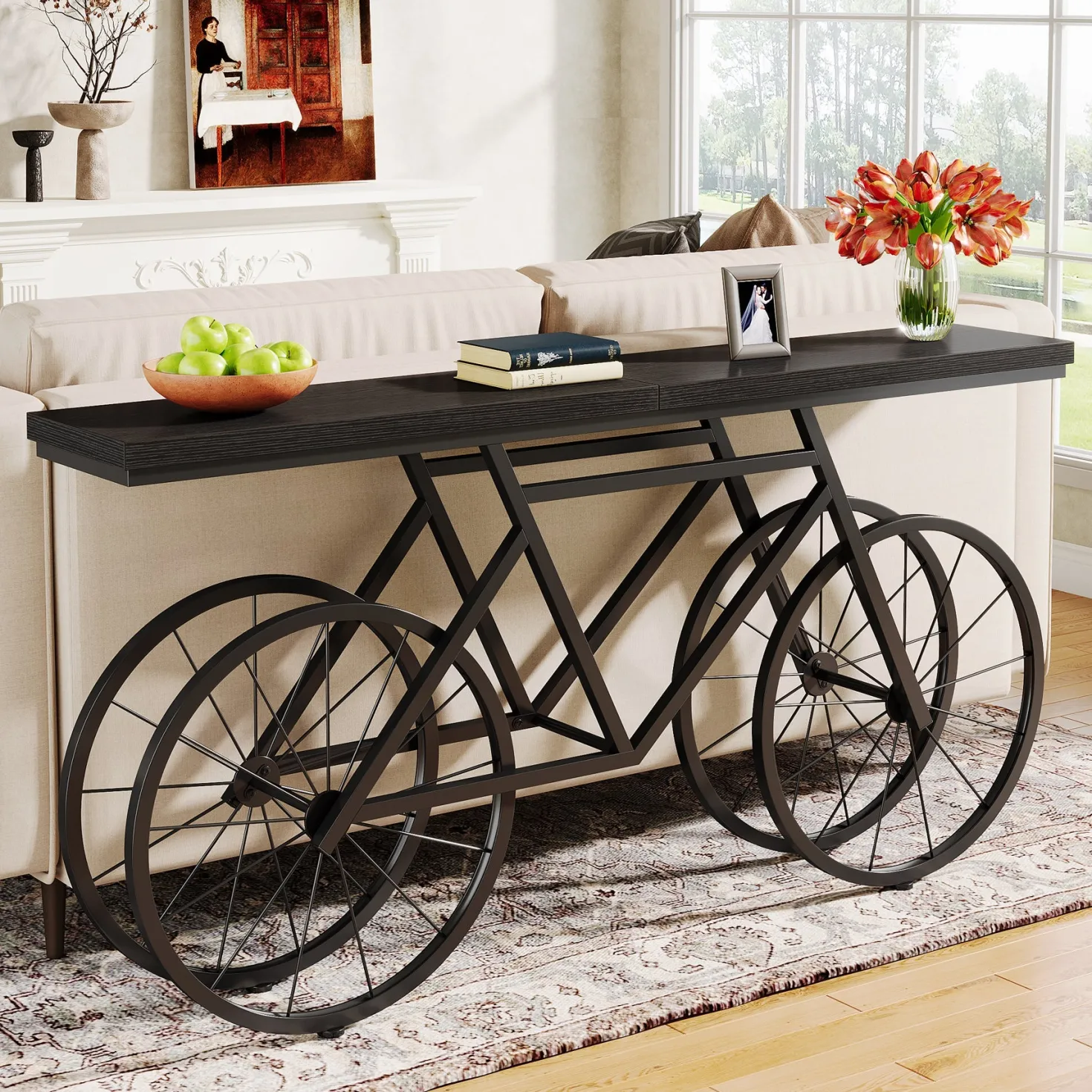 70.9" Bike Console Table, Extra Long Bicycle Tables