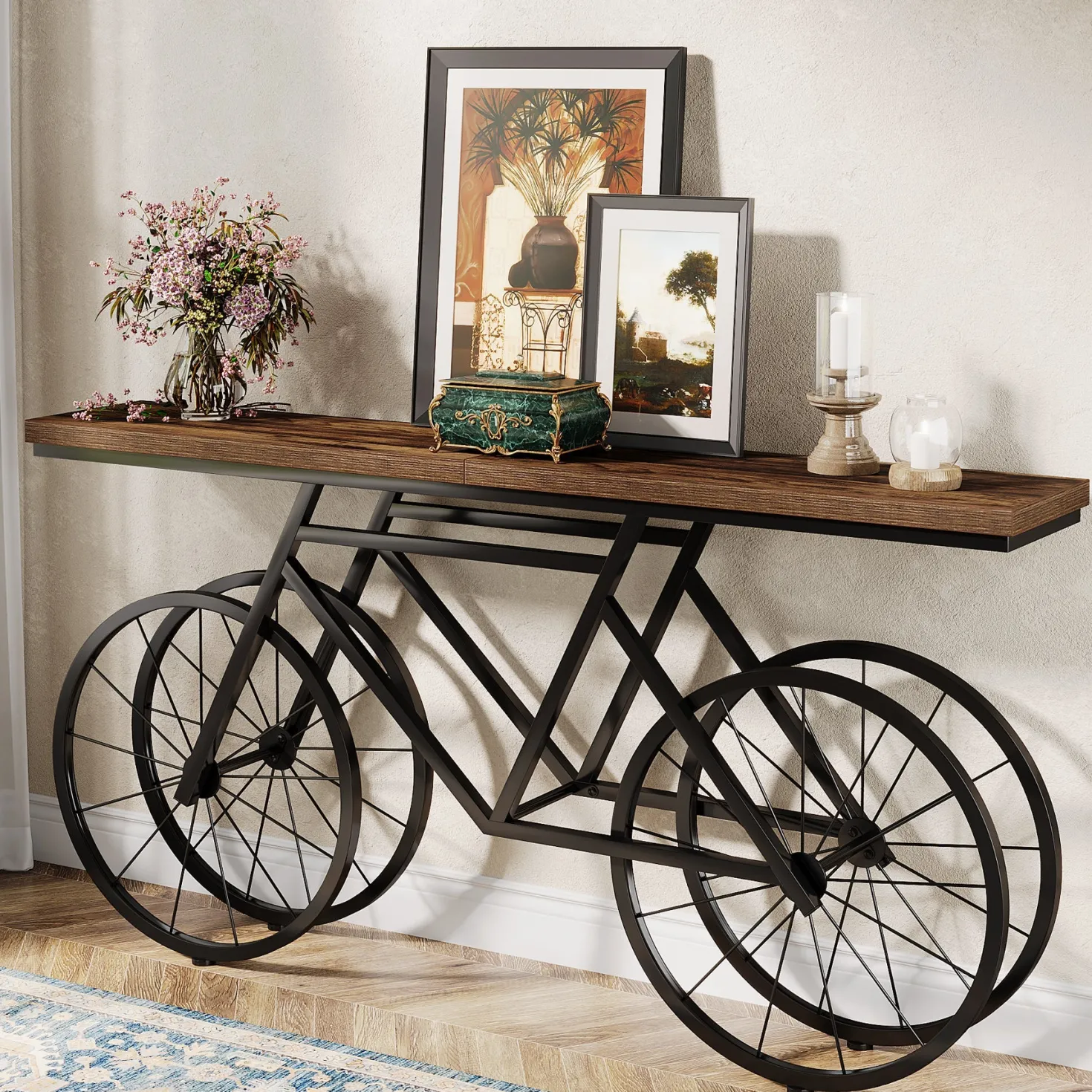 70.9" Bike Console Table, Extra Long Bicycle Tables