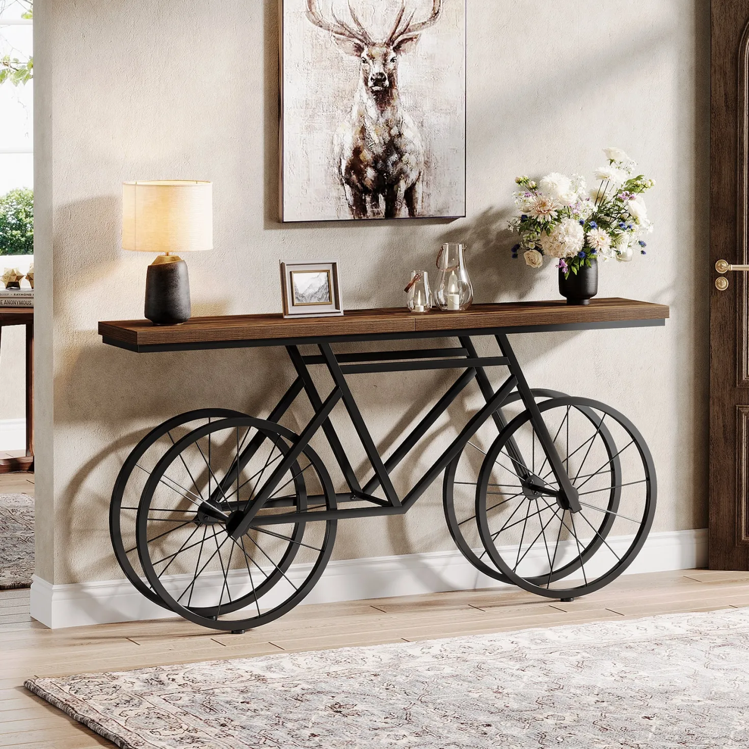 70.9" Bike Console Table, Extra Long Bicycle Tables