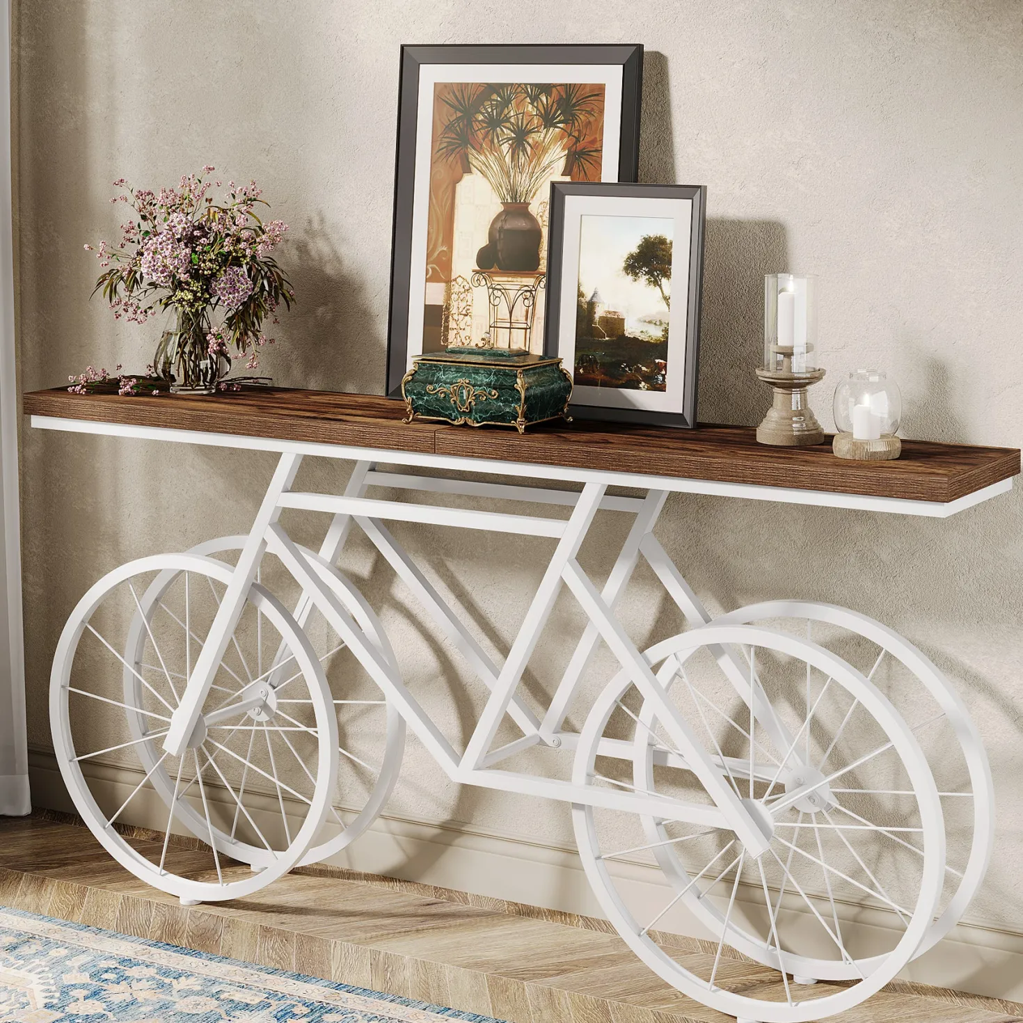 70.9" Bike Console Table, Extra Long Bicycle Tables