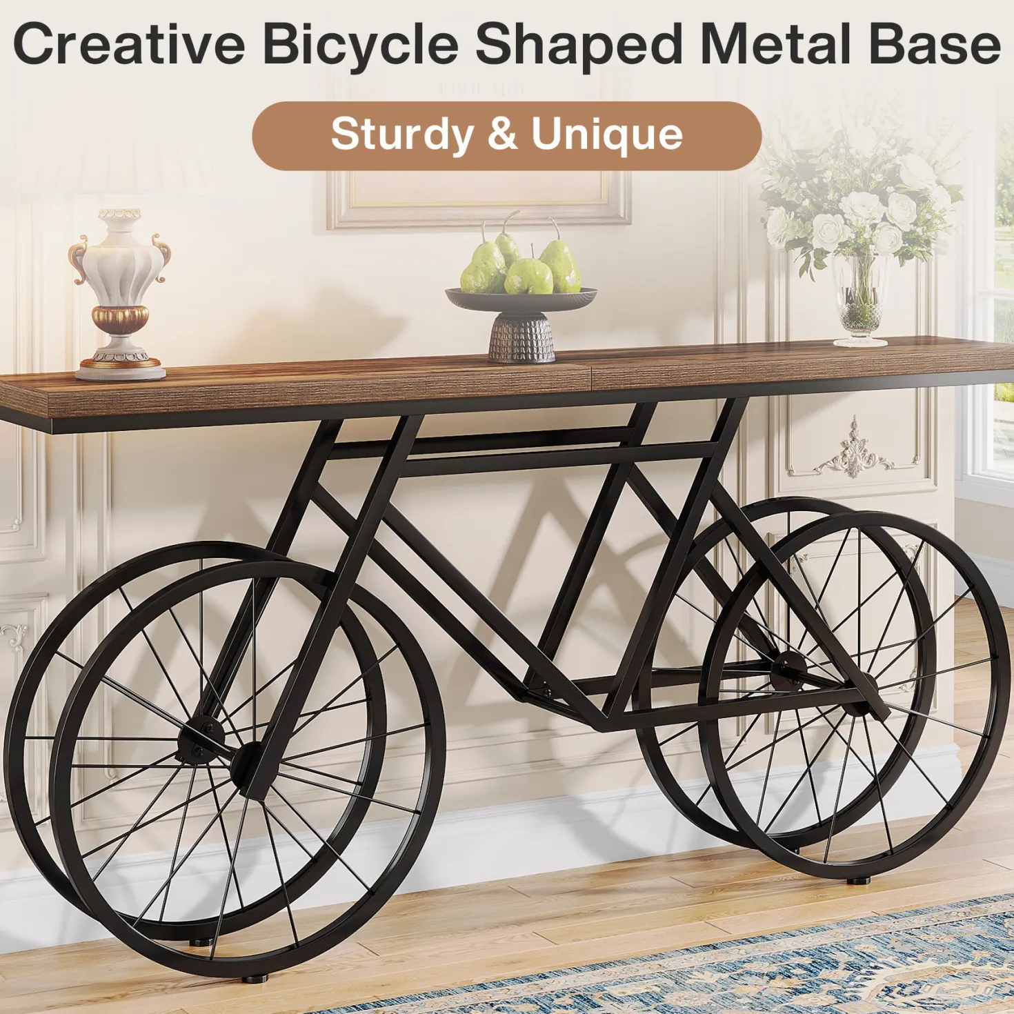 70.9" Bike Console Table, Extra Long Bicycle Tables