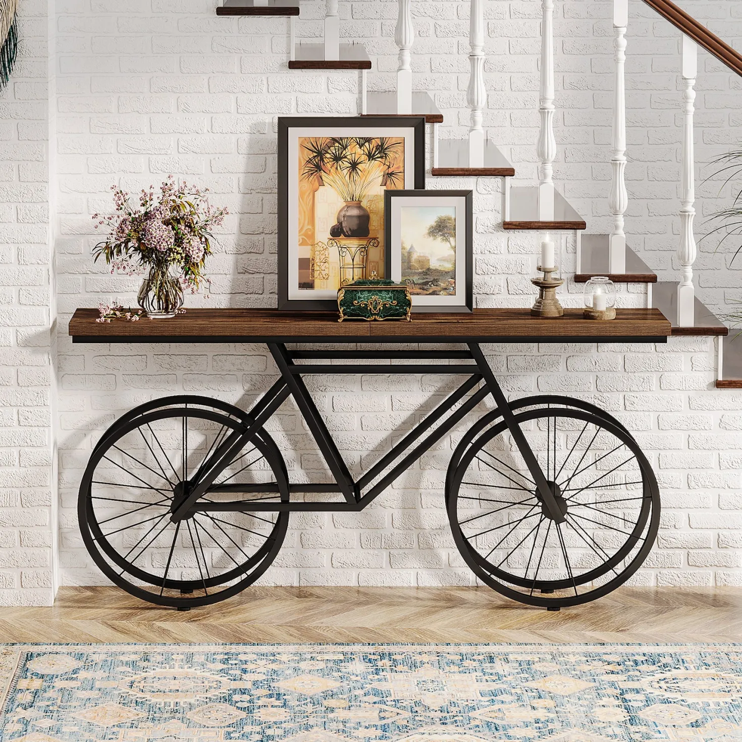 70.9" Bike Console Table, Extra Long Bicycle Tables