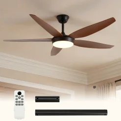 5 Blades Ceiling Fans with Dimmable LED Light and Remote Control