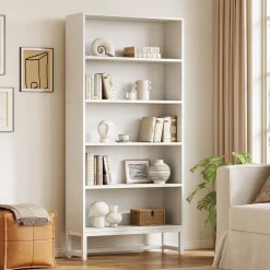 70.8" Bookcase, Large Bookshelf Organizer with 5-Tier Storage Shelves