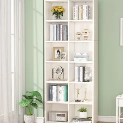 70.9" Bookcase, Modern Bookshelf with 12 Cube Storage