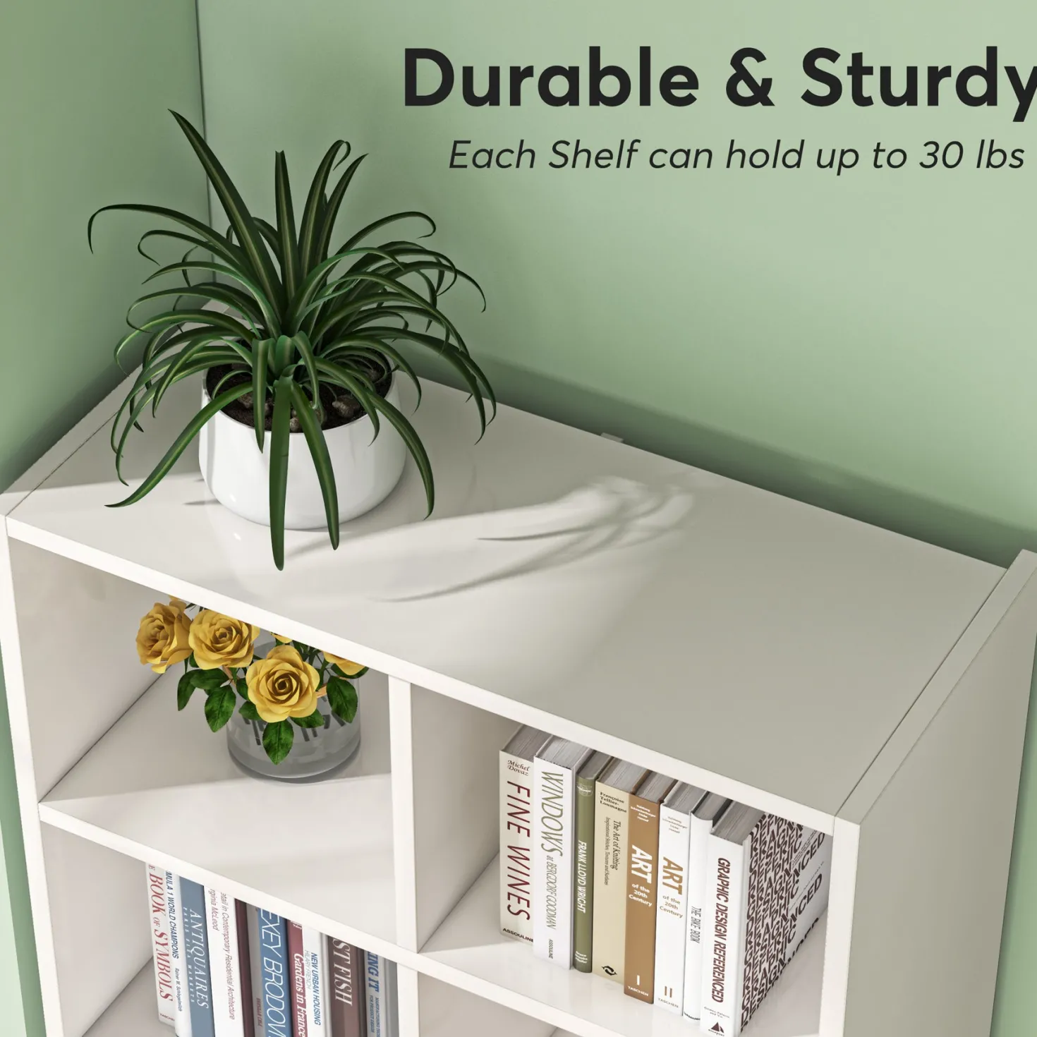 70.9" Bookcase, Modern Bookshelf with 12 Cube Storage