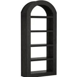 70.9" Bookshelf, 5-Tier Arched Bookcase Display Shelves Organizer