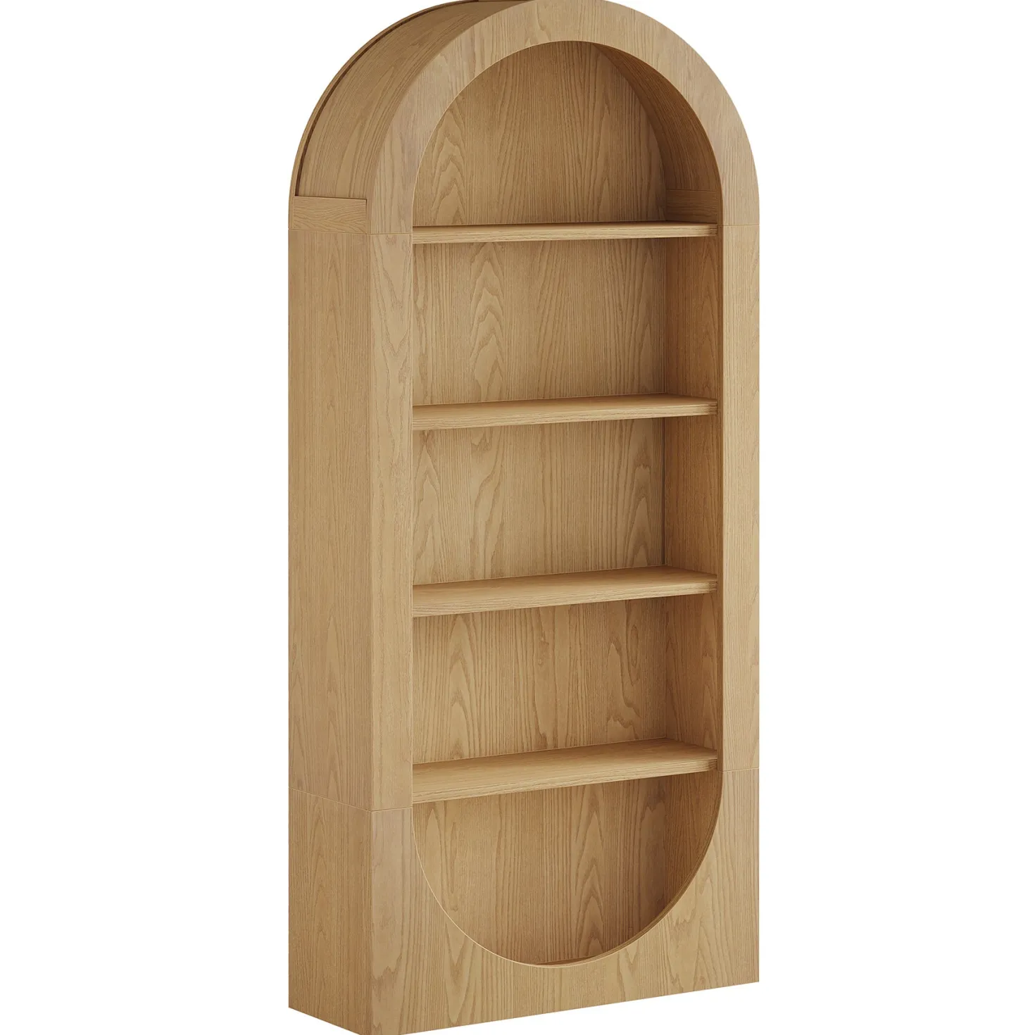 70.9" Bookshelf, 5-Tier Arched Bookcase with Open Display Shelves