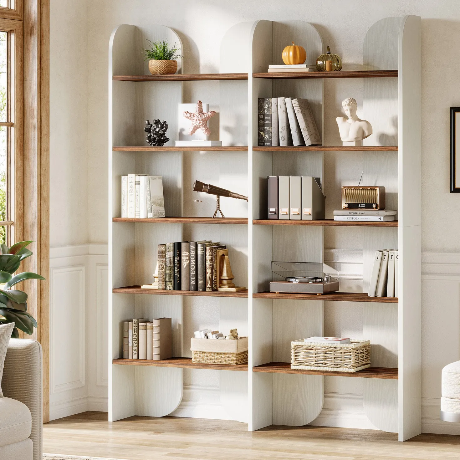 70.8" Bookshelf, 5-Tier Bookcase with Open Display Shelves