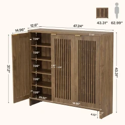 47" Buffet Cabinet with Storage, Sideboard Cabinet with Adjustable Shelves & Doors for Dining Room