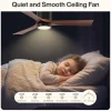 52" Ceiling Fans with Lights & Remote Control, 3 Solid Wood Blades