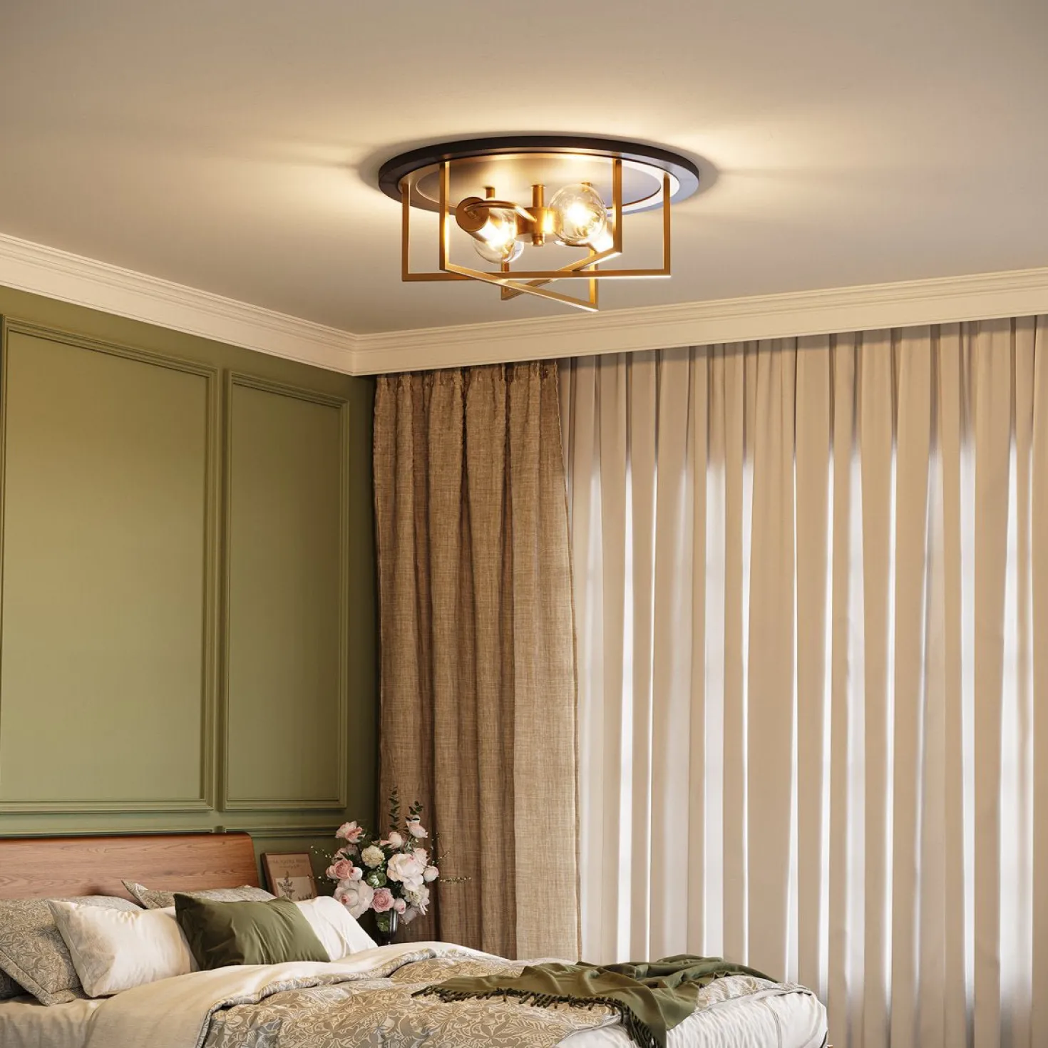 12.99" Ceiling Light Fixtures, 2-Light Flush Mount Lighting for any Room