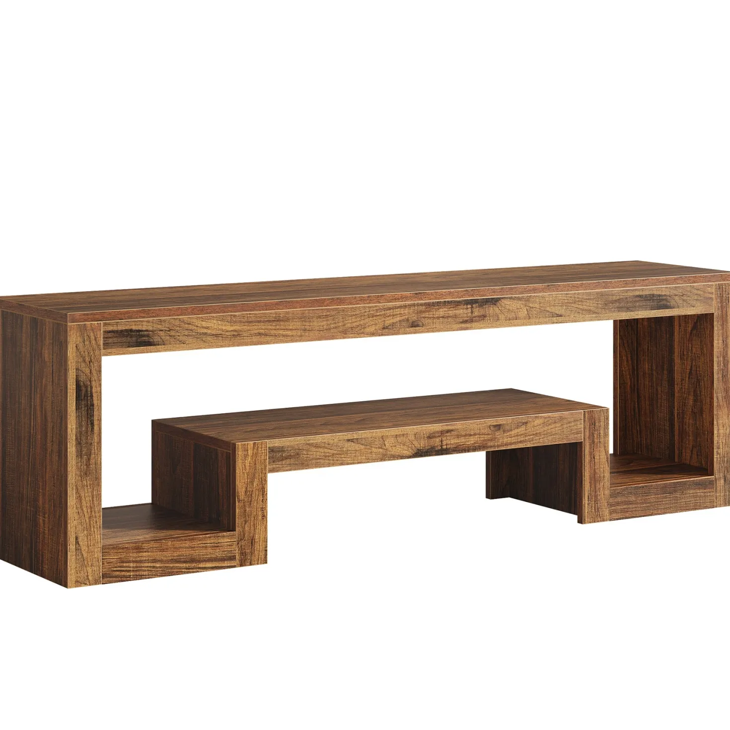 63" Center TV Stand, Vintage Entertainment Center Media Console Stand