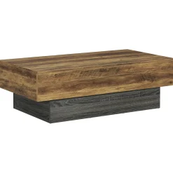 55" Coffee Table, Farmhouse Center Table Tea Table with Sturdy Pedestal