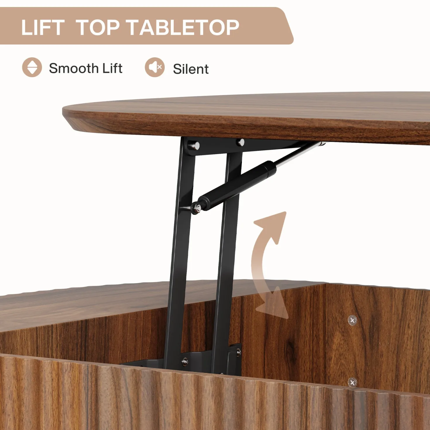 47" Coffee Table, Lift Top Accent Table With Hidden Compartment And Storage Shelf